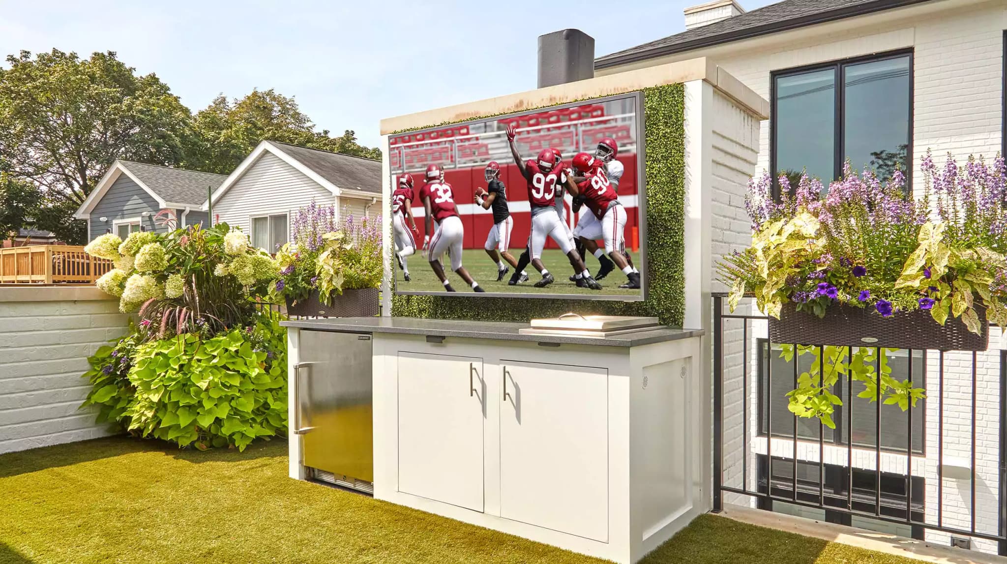 White Brick Garage Deck - After