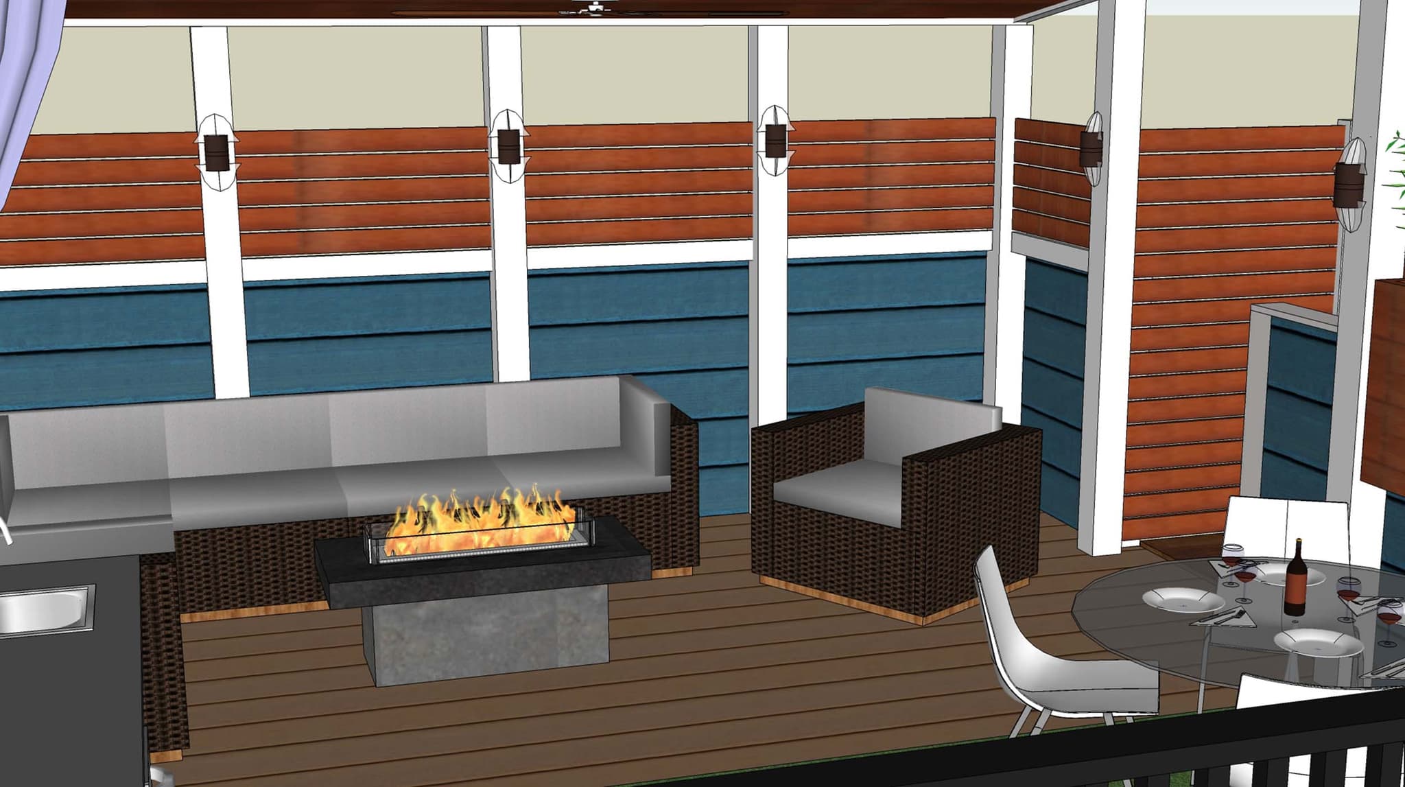 Clean and Simple Garage Roof Deck - Before