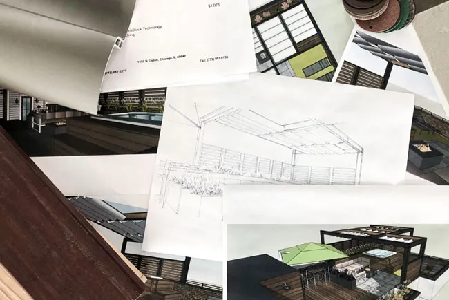 Schematic design phase of roof deck project