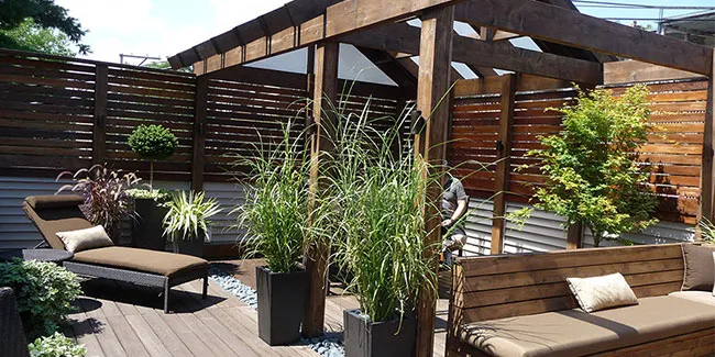 Roof deck design example - outdoor living area